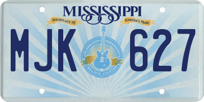 MS license plate MJK627