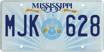 MS license plate MJK628