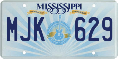 MS license plate MJK629