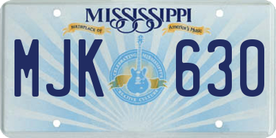 MS license plate MJK630