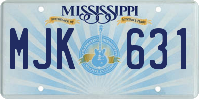 MS license plate MJK631