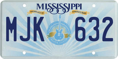 MS license plate MJK632
