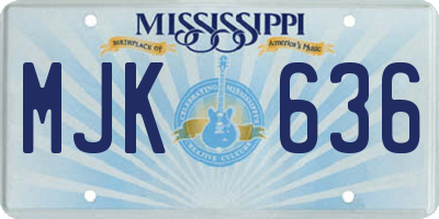 MS license plate MJK636