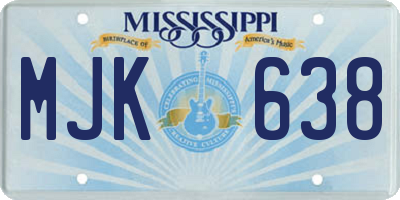 MS license plate MJK638