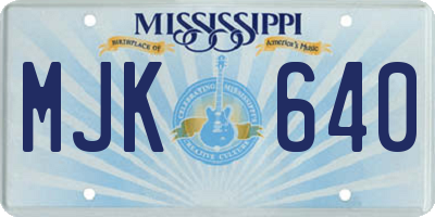 MS license plate MJK640