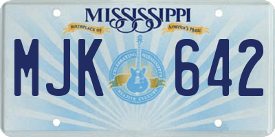 MS license plate MJK642