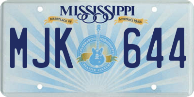 MS license plate MJK644