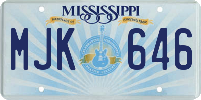 MS license plate MJK646