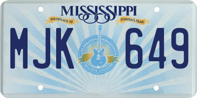 MS license plate MJK649