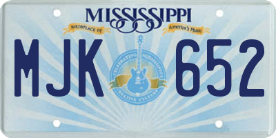 MS license plate MJK652