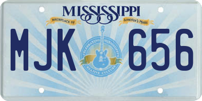 MS license plate MJK656