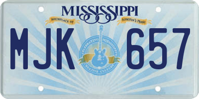 MS license plate MJK657