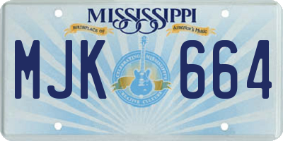 MS license plate MJK664