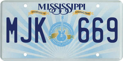 MS license plate MJK669