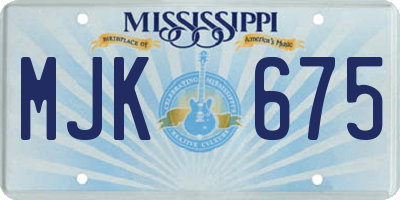 MS license plate MJK675