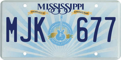 MS license plate MJK677
