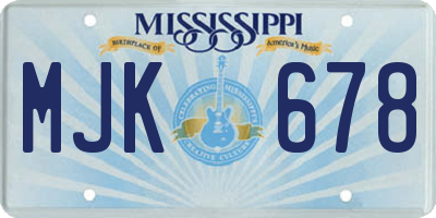 MS license plate MJK678