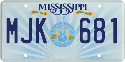 MS license plate MJK681