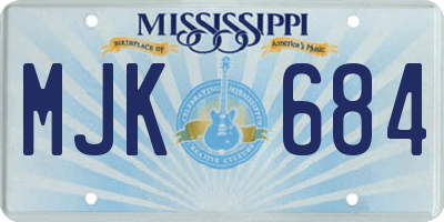 MS license plate MJK684