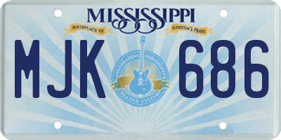MS license plate MJK686