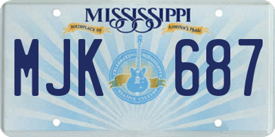 MS license plate MJK687