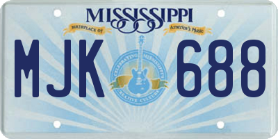 MS license plate MJK688