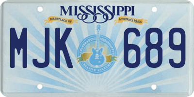 MS license plate MJK689