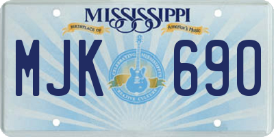 MS license plate MJK690