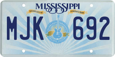 MS license plate MJK692