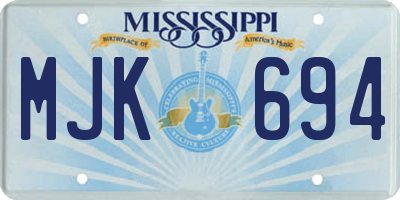 MS license plate MJK694