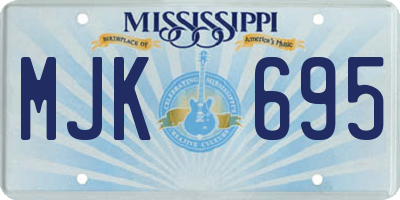 MS license plate MJK695