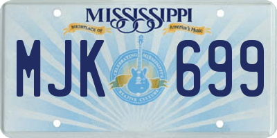 MS license plate MJK699