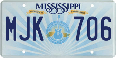 MS license plate MJK706