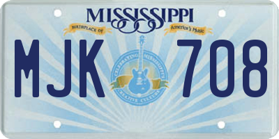 MS license plate MJK708