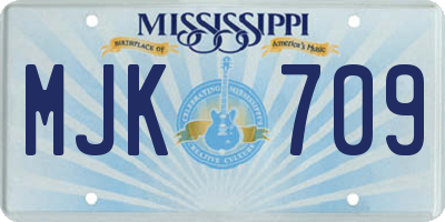 MS license plate MJK709