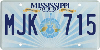 MS license plate MJK715