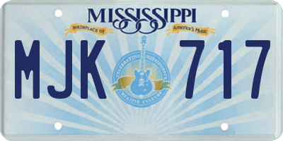 MS license plate MJK717