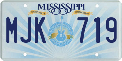 MS license plate MJK719