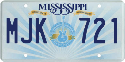 MS license plate MJK721