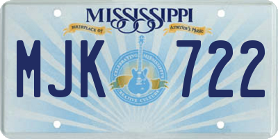 MS license plate MJK722