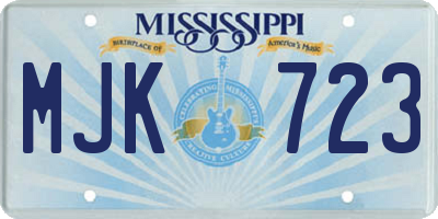 MS license plate MJK723