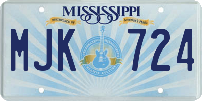 MS license plate MJK724