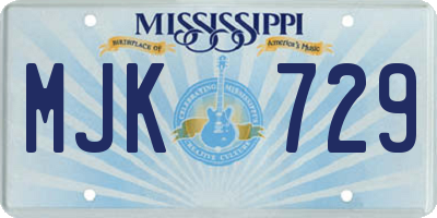 MS license plate MJK729