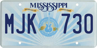 MS license plate MJK730