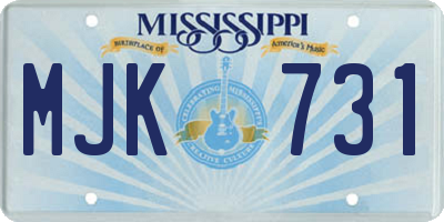 MS license plate MJK731