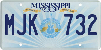 MS license plate MJK732