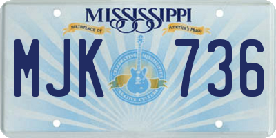 MS license plate MJK736
