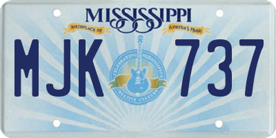 MS license plate MJK737