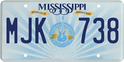 MS license plate MJK738