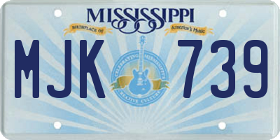 MS license plate MJK739